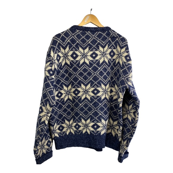 Vintage wool blend snowflake sweater XL mens unisex too skiing warm Tidewater - Picture 3 of 8